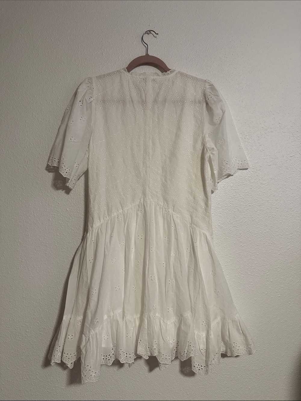 Madewell Eyelet Flutter Sleeve Mini Dress in Cotton - Picture 9 of 13